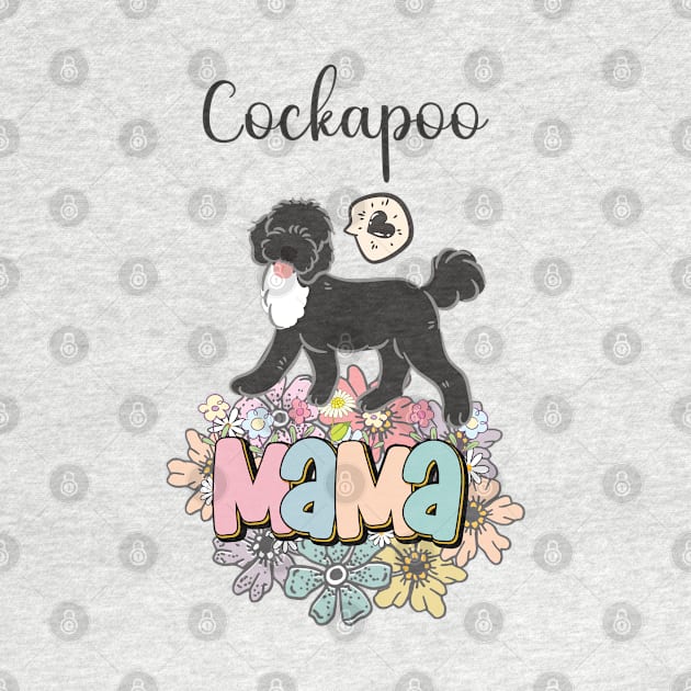 White and Black Cockapoo Mama 1 by LulululuPainting